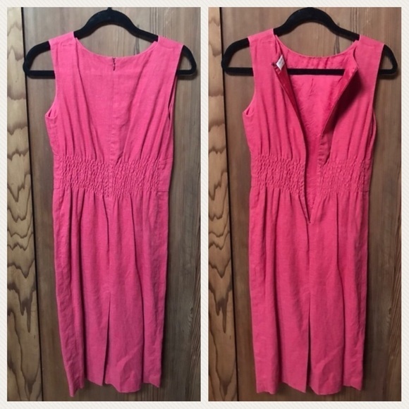 Charles Nolan Linen Dress Pink Red - Picture 2 of 8